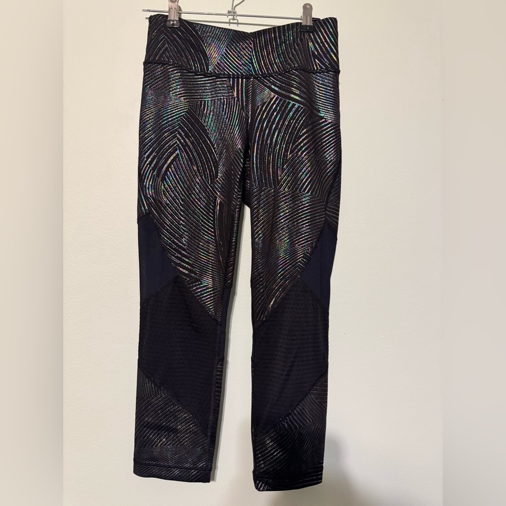 Fila Black Leggings with Multicolor Pattern